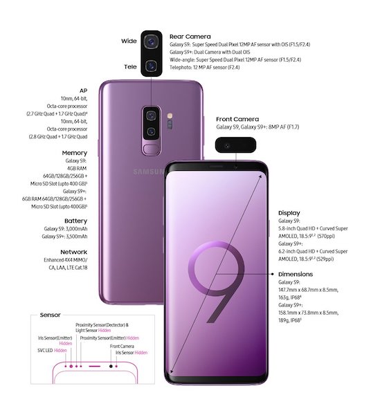 galaxy s9 features and specifications